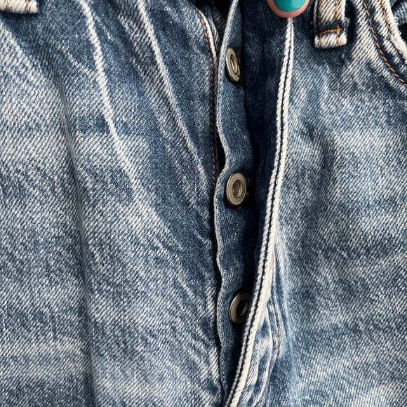 Rag & Bone Alex Jeans Womens 30 Blue High Rise Straight Denim Button Fly Raw Hem - Picture 12 of 12